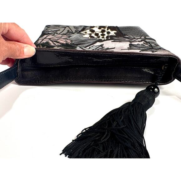 Sharif Accents Leather Suede Cross Bag Fall LeaveZip Boho Artsy Purse - Picture 7 of 13